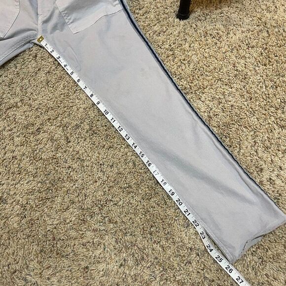 Nili Lotan 0 Jenna Dove Gray Side Stripe Chino Utility Pant Raw Hem Flap Pocket - Picture 12 of 12